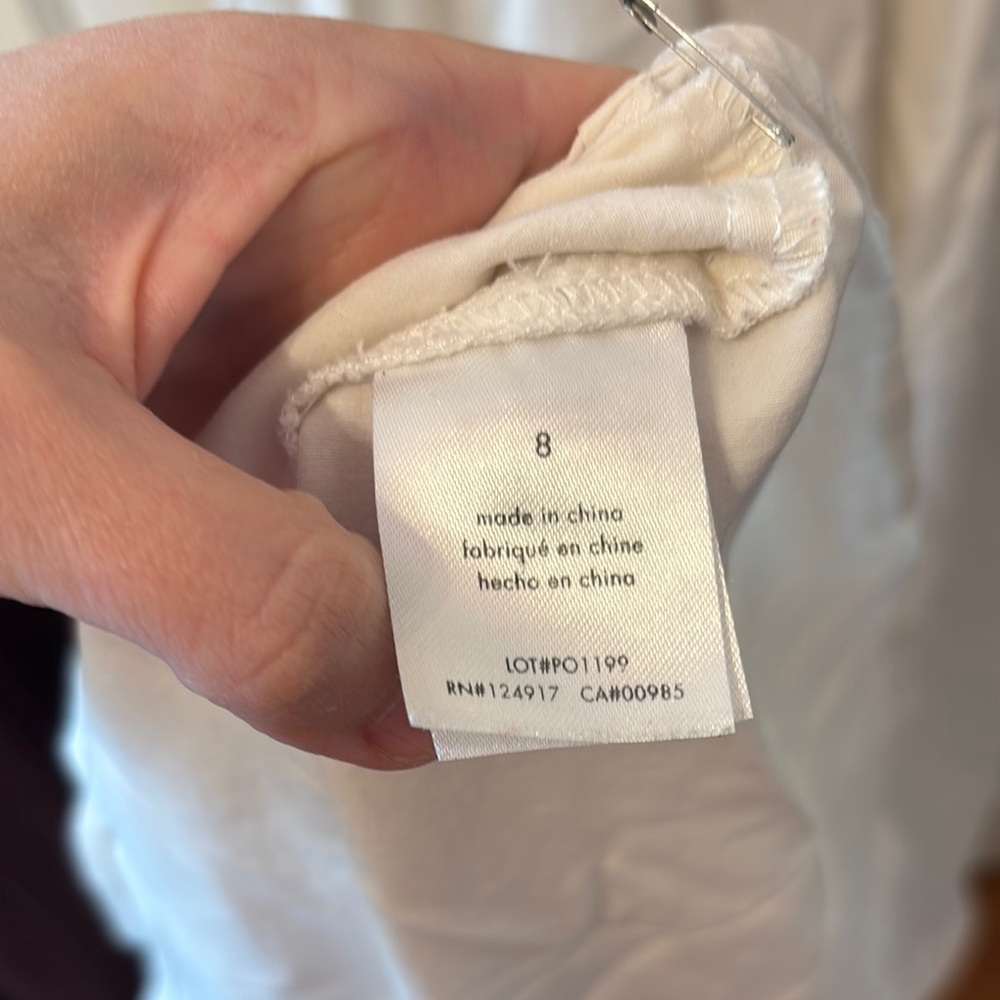 Anthropologie White Scallop V-Neck Sleeveless Maxi Dress - Picture 6 of 8